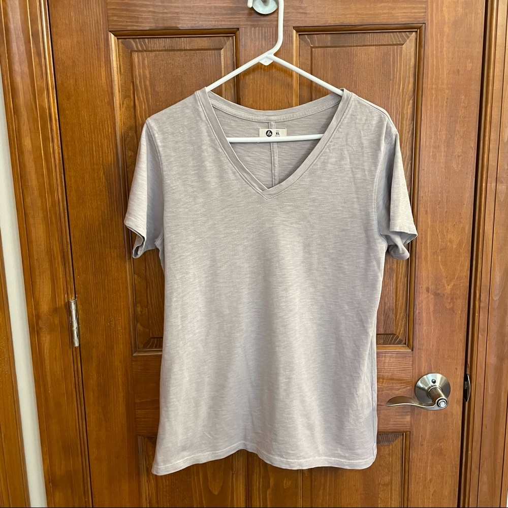 American Giant Premium Slub Tee Sz XL Snowy Grey EUC